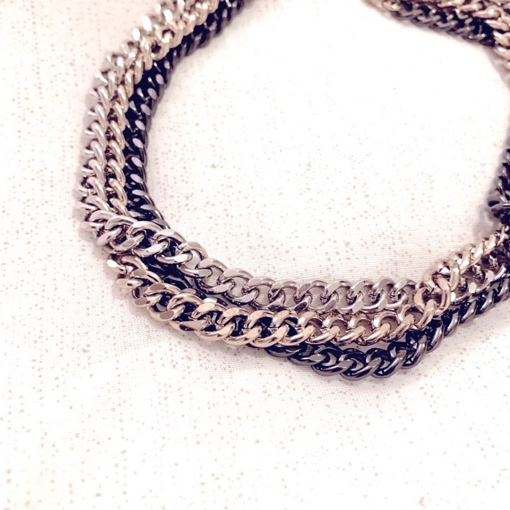 Triple Chain Tricolour Necklace